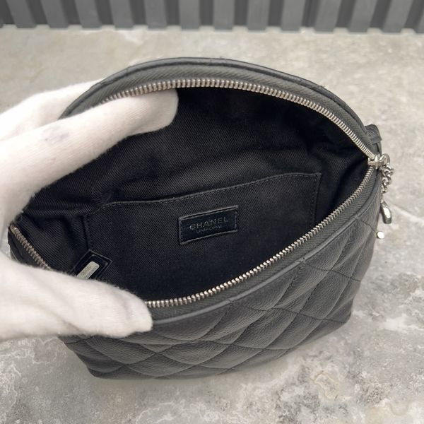 Uniform Belt Bag Black Matelasse Lambskin Caviar