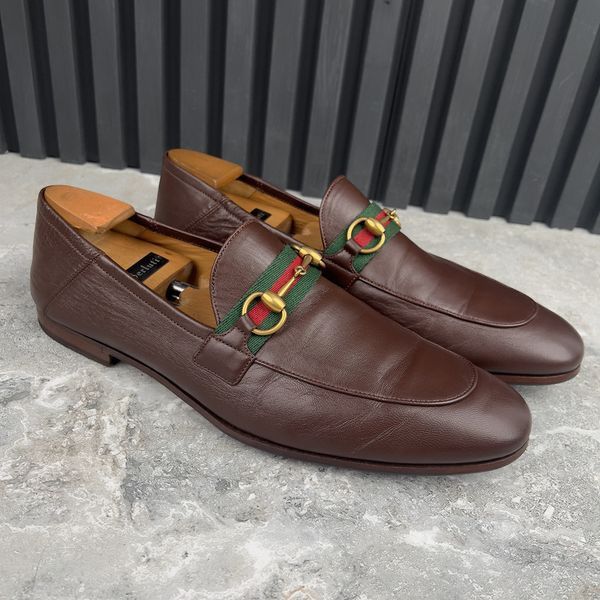 Jordaan Horsebit Web Loafers Brown Leather