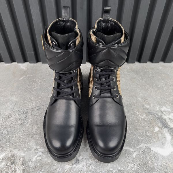 Marmont Maxi GG Monogram Canvas Ankle Boots Black Leather