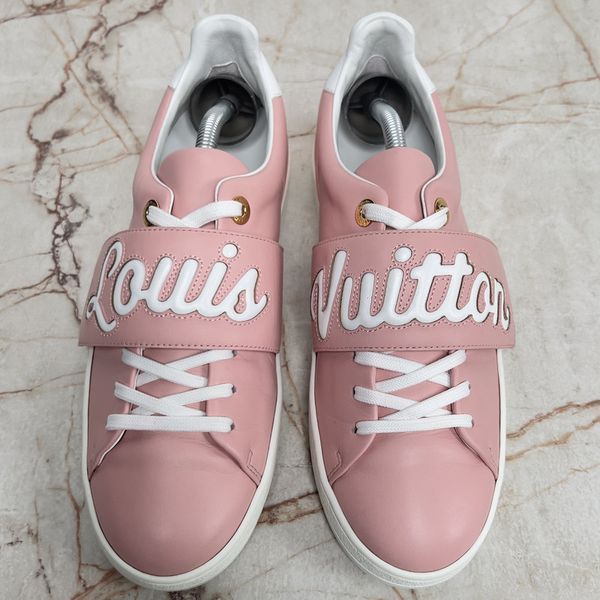 Frontrow Logo Strap Sneakers Pink Leather