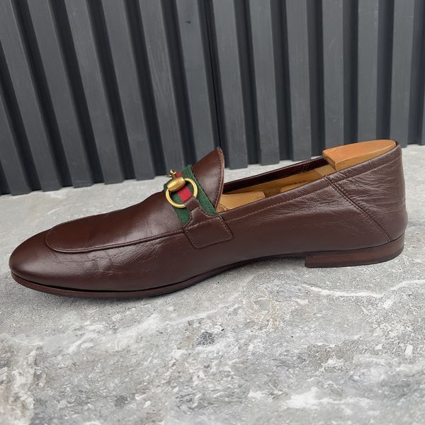 Jordaan Horsebit Web Loafers Brown Leather