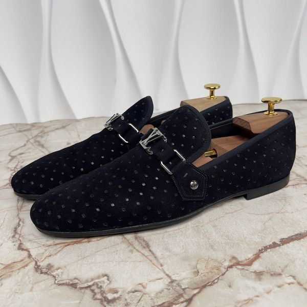 Lexington Loafer Perforated Blue Suede