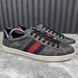 Ace Web GG Supreme Monogram Tiger Canvas Gray Leather
