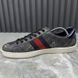 Ace Web GG Supreme Monogram Tiger Canvas Gray Leather