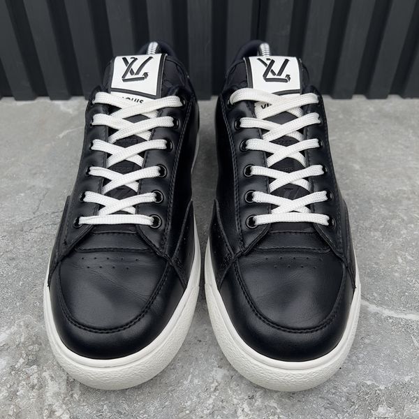 Charlie LV Logo Sneakers Black Leather