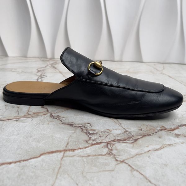 Princetown Horsebit Mule Black Leather