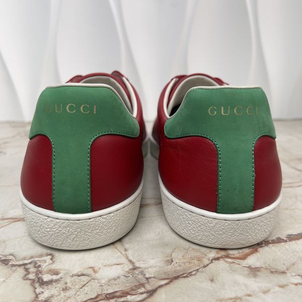 Ace Interlocking Low-top Sneakers Red Leather