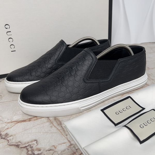 GG Monogram Slipon Embossed Leather