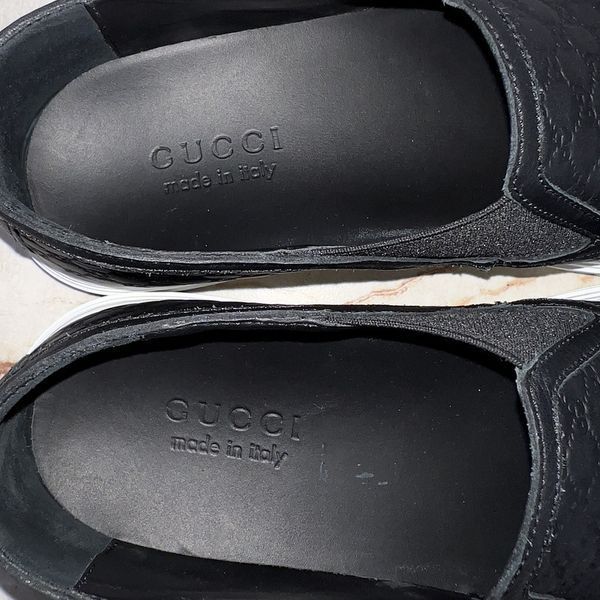 GG Monogram Slipon Embossed Leather