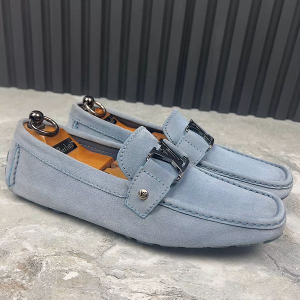 Monte Carlo Logo Moccasin Sky Blue Suede
