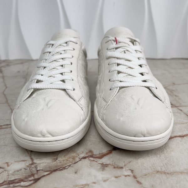 Luxembourg Monogram Sneaker White Grain Leather
