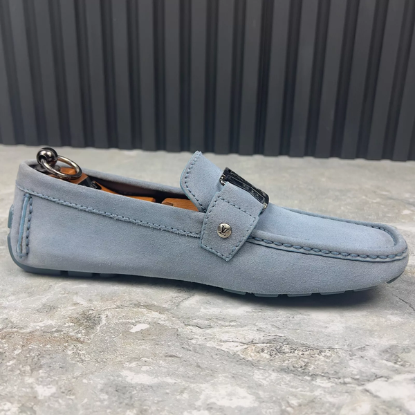 Monte Carlo Logo Moccasin Sky Blue Suede