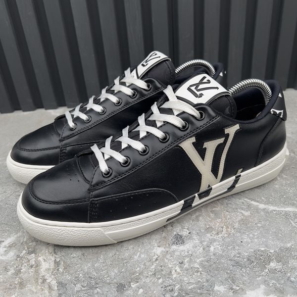 Charlie LV Logo Sneakers Black Leather