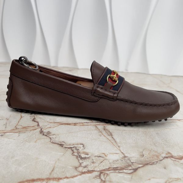 Ayrton Web GG Horsebit Moccasins Brown Leather