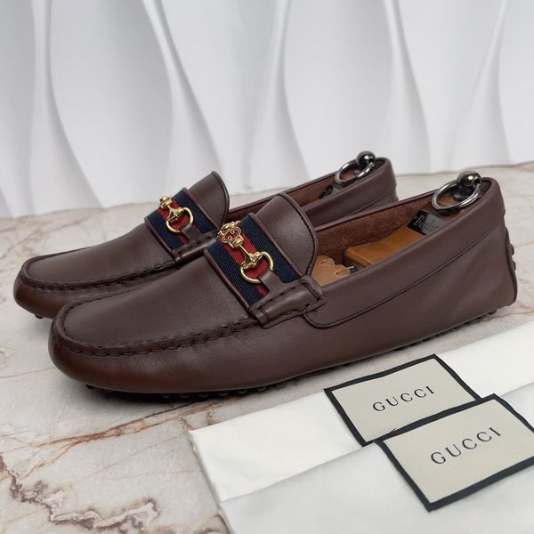 Ayrton Web GG Horsebit Moccasins Brown Leather