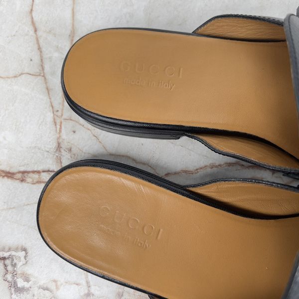 Donnie Double G Web Mules Black Leather