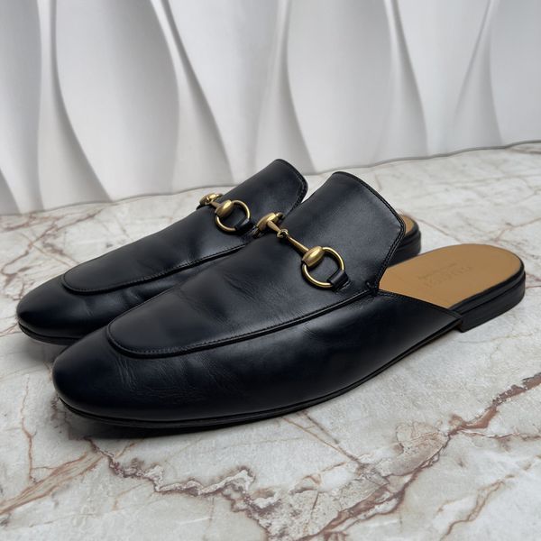 Princetown Horsebit Mule Black Leather