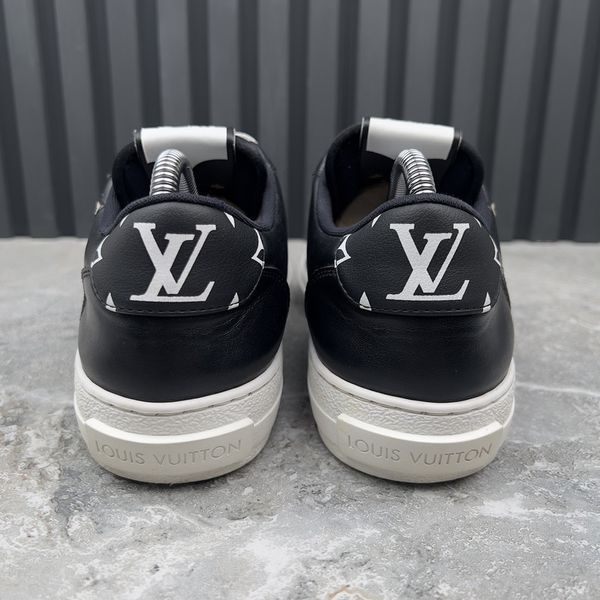 Charlie LV Logo Sneakers Black Leather