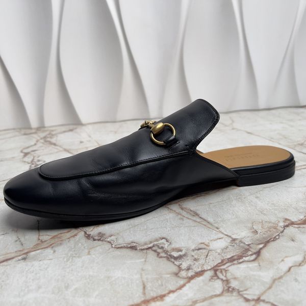 Princetown Horsebit Mule Black Leather