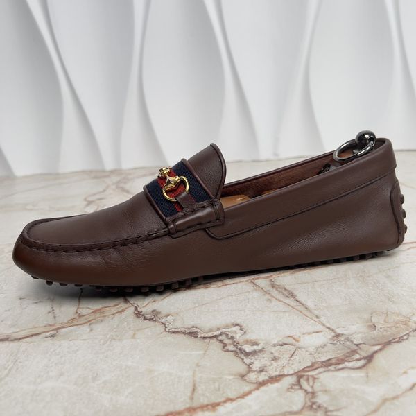 Ayrton Web GG Horsebit Moccasins Brown Leather