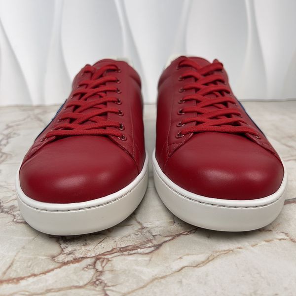 Ace Interlocking Low-top Sneakers Red Leather