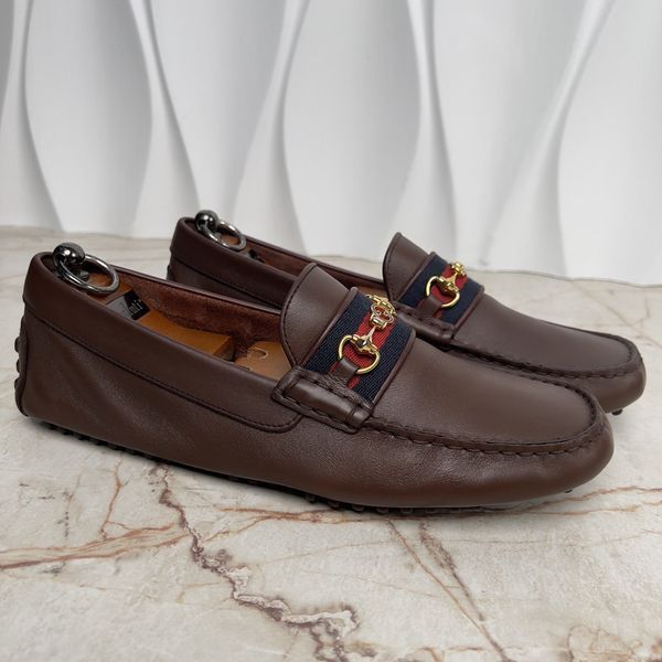 Ayrton Web GG Horsebit Moccasins Brown Leather