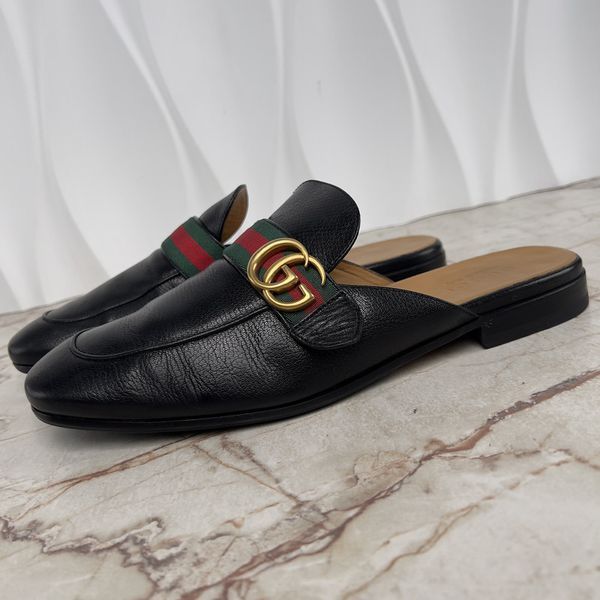 Donnie Double G Web Mules Black Leather