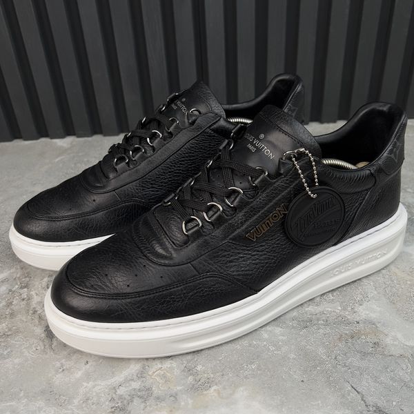 Beverly Hills Sneakers Black Leather Monogram Eclipse