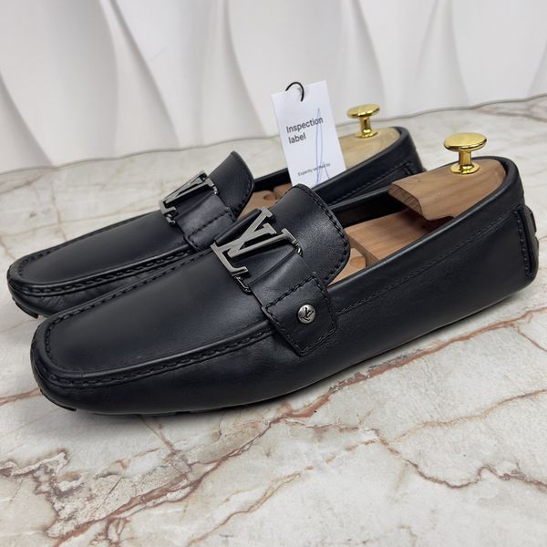 Monte Carlo Driving Moccasin Black Leather