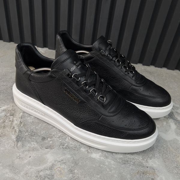 Beverly Hills Sneakers Black Leather Monogram Eclipse