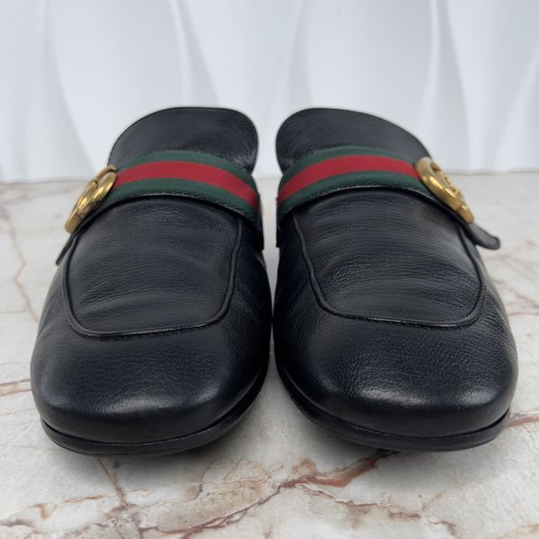 Donnie Double G Web Mules Black Leather