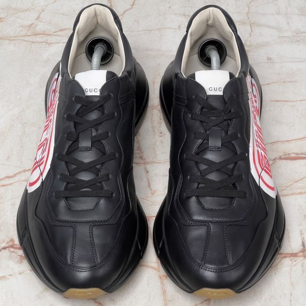 Rhyton Sega Logo Sneakers Black Leather