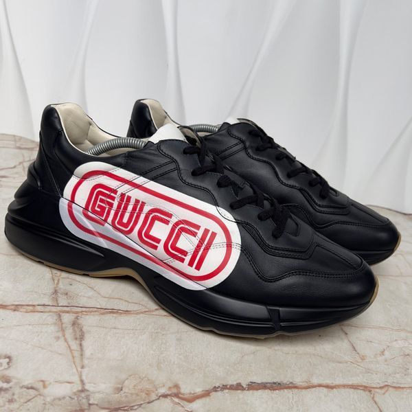 Rhyton Sega Logo Sneakers Black Leather