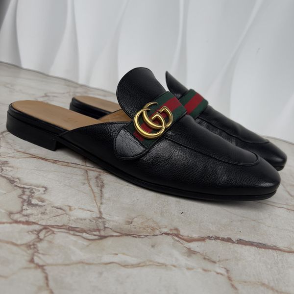 Donnie Double G Web Mules Black Leather