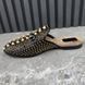 Princetown Horsebit Mules Pearl Studded Black Leather