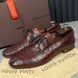 Derby Alligator Crocodile Brown Leather