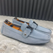 Monte Carlo Logo Moccasin Sky Blue Suede