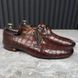 Derby Alligator Crocodile Brown Leather