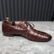 Derby Alligator Crocodile Brown Leather