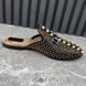 Princetown Horsebit Mules Pearl Studded Black Leather