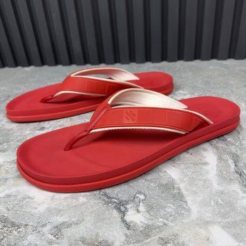 Waterfront Sandals Damier Flip-Flop Red Rubber