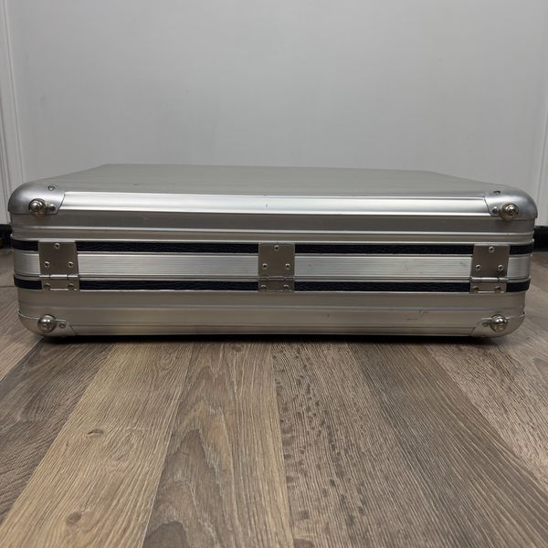 Rimowa Topas Classic Suitcase Gray Aluminum Leather Trim
