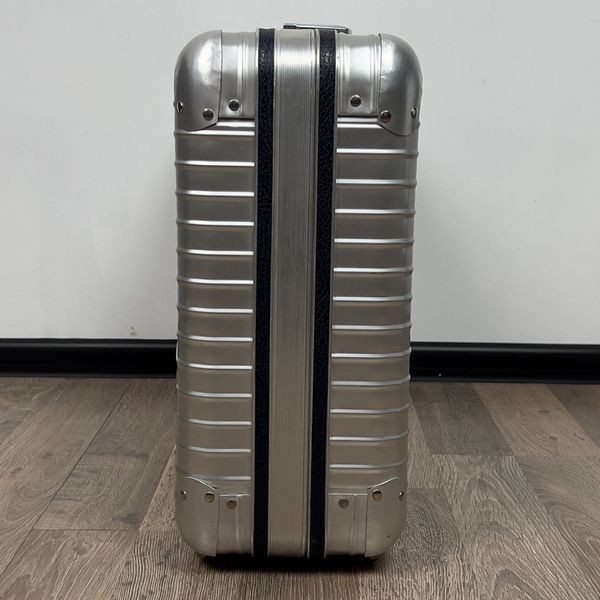 Rimowa Topas Classic Suitcase Gray Aluminum Leather Trim