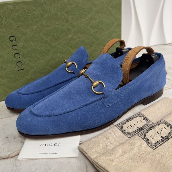 Jordaan Horsebit Flat Loafer Blue Suede