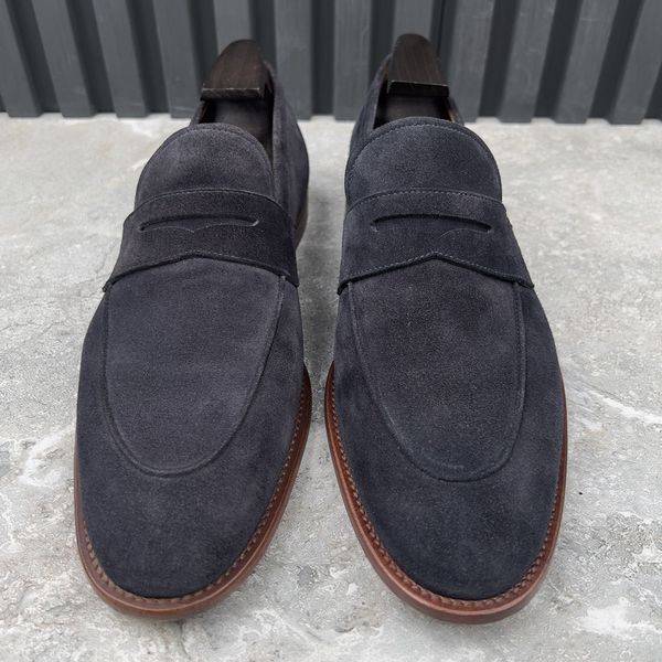 Kensington Loafers Penny Navy Blue Suede