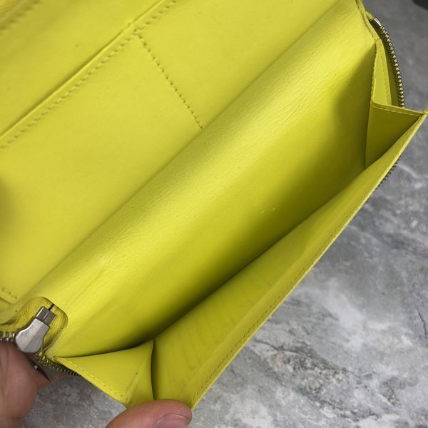 Damier гаманець на застібці жовтий шкіряний 001WLV фото