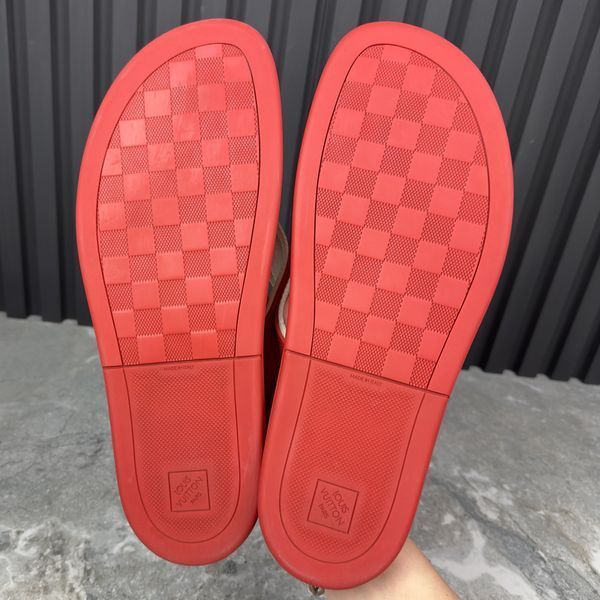 Waterfront Sandals Damier Flip-Flop Red Rubber