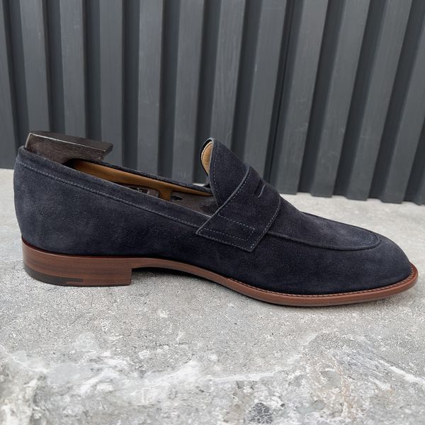 Kensington Loafers Penny Navy Blue Suede