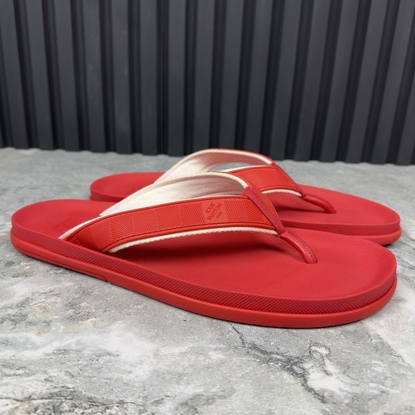 Waterfront Sandals Damier Flip-Flop Red Rubber
