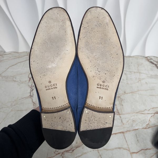 Jordaan Horsebit Flat Loafer Blue Suede